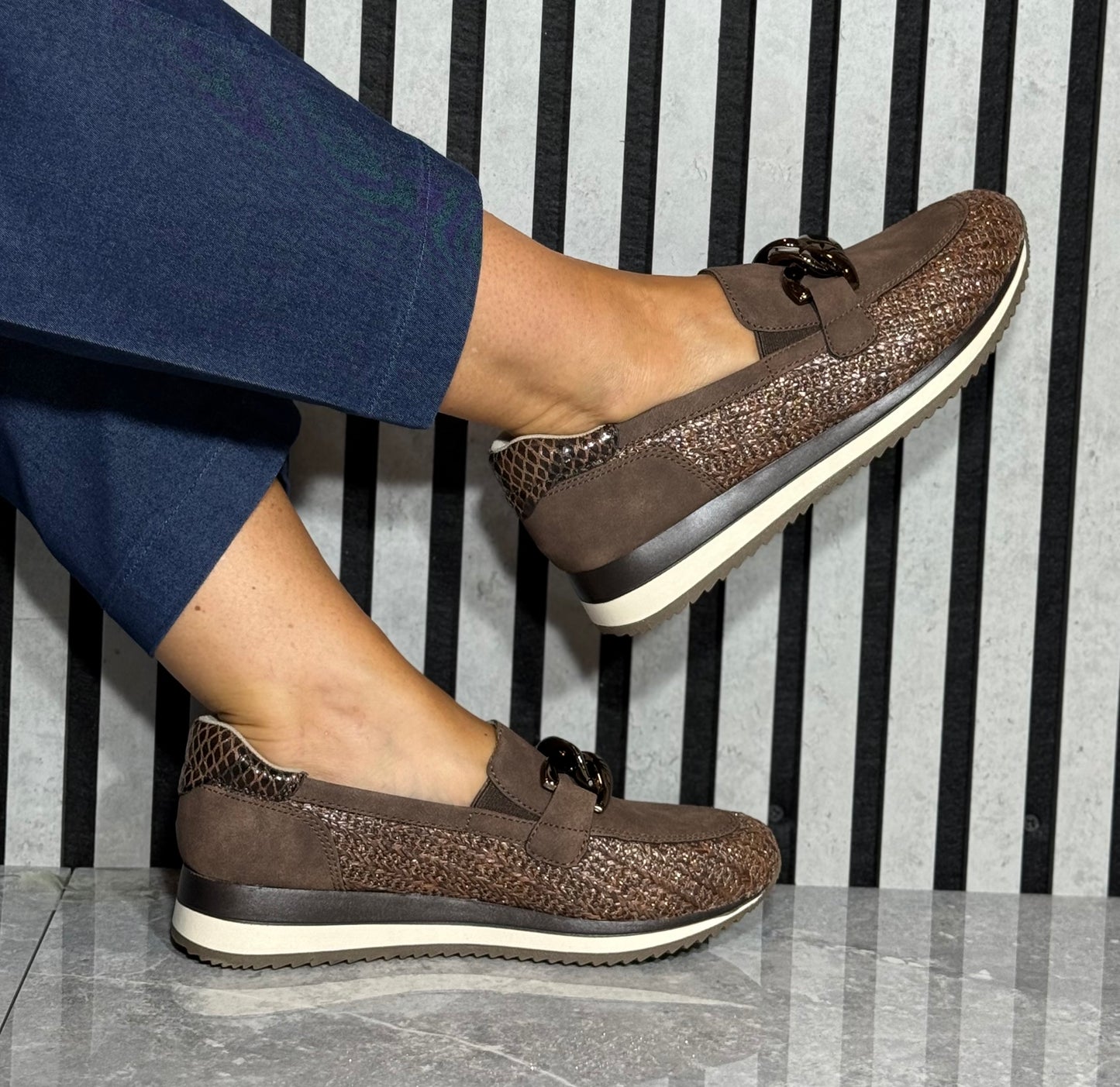 Jana - Mocca Combo Loafer