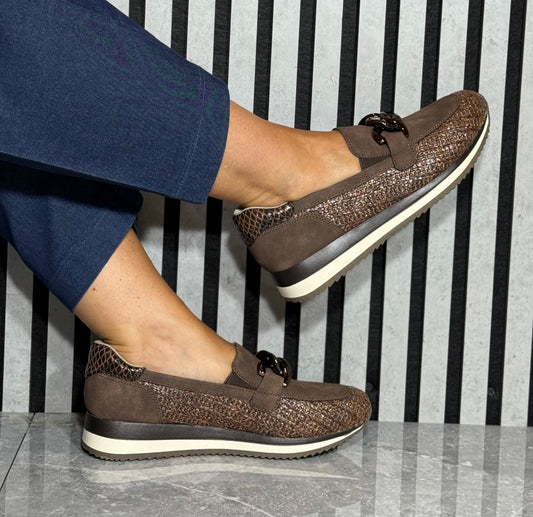 Jana - Mocca Combo Loafer