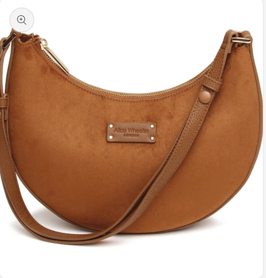 Alice Wheeler - Fudge Kensington Faux Suede Shoulder & Crossbody Bag