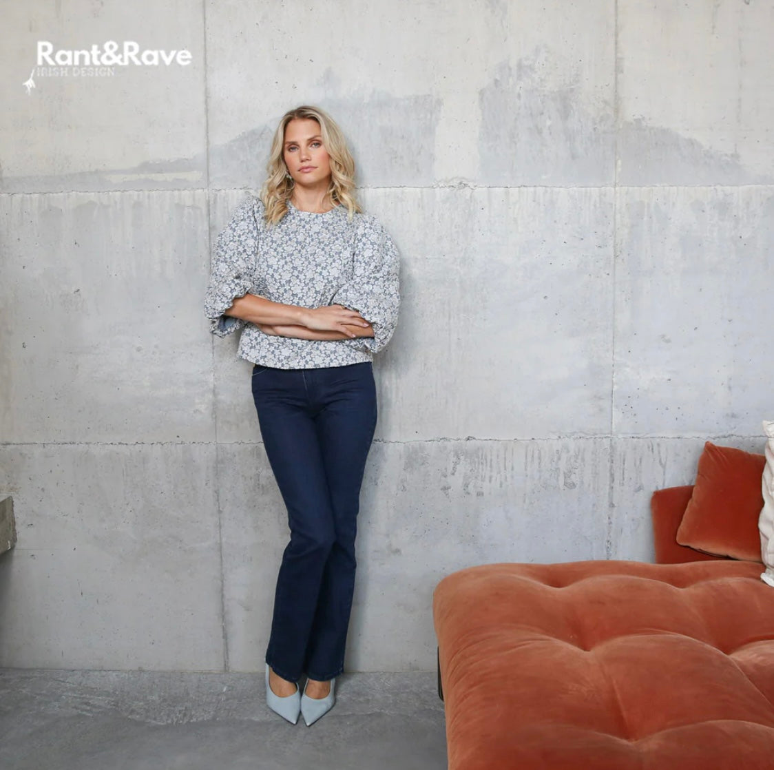 Rant & Rave - 'Quinn’ Ice Blue Top
