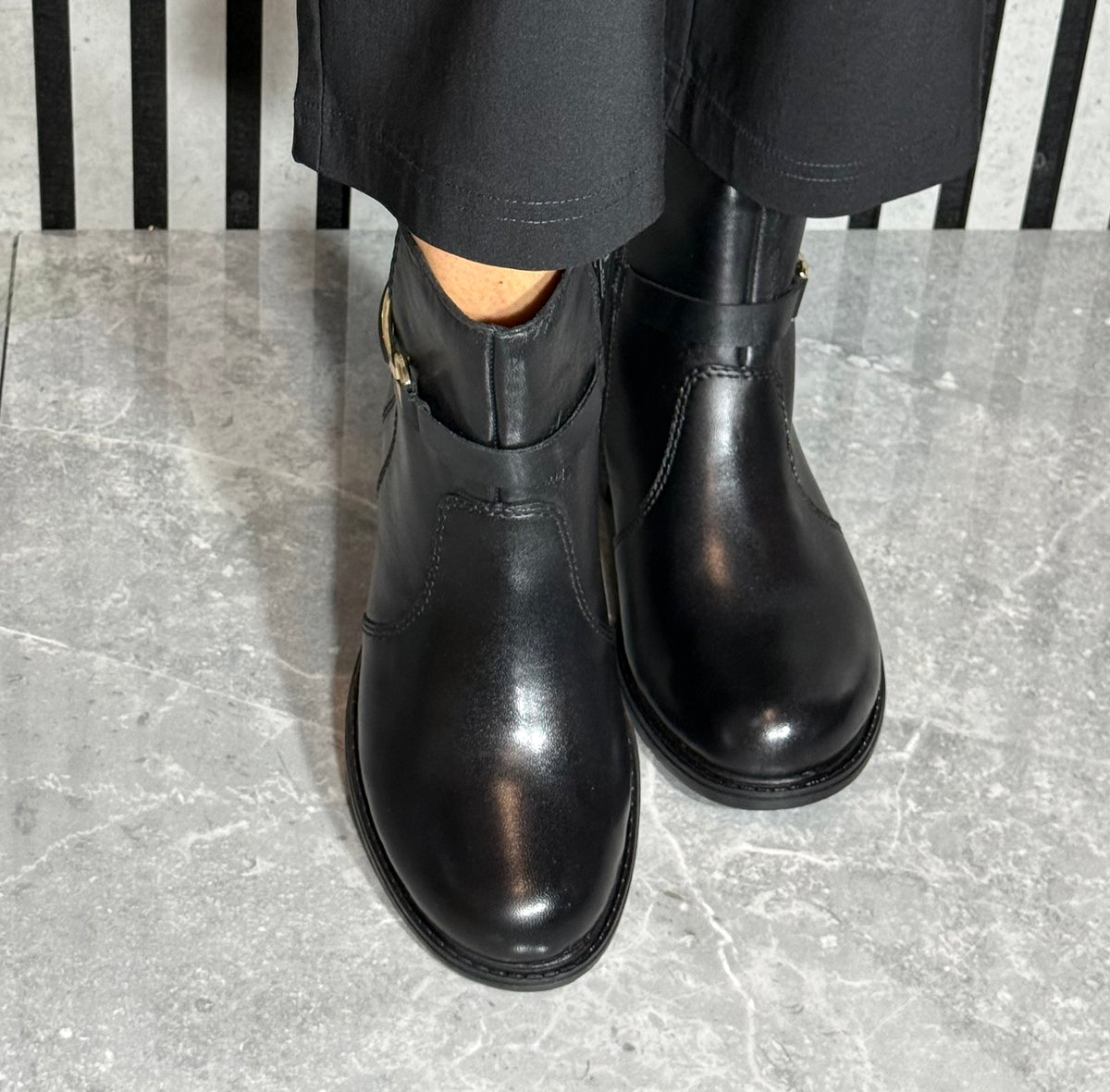 Rieker - Black Leather Ankle Boot