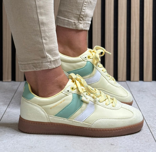Xti - Lemon/Green Gum Sole Trainer (145052)