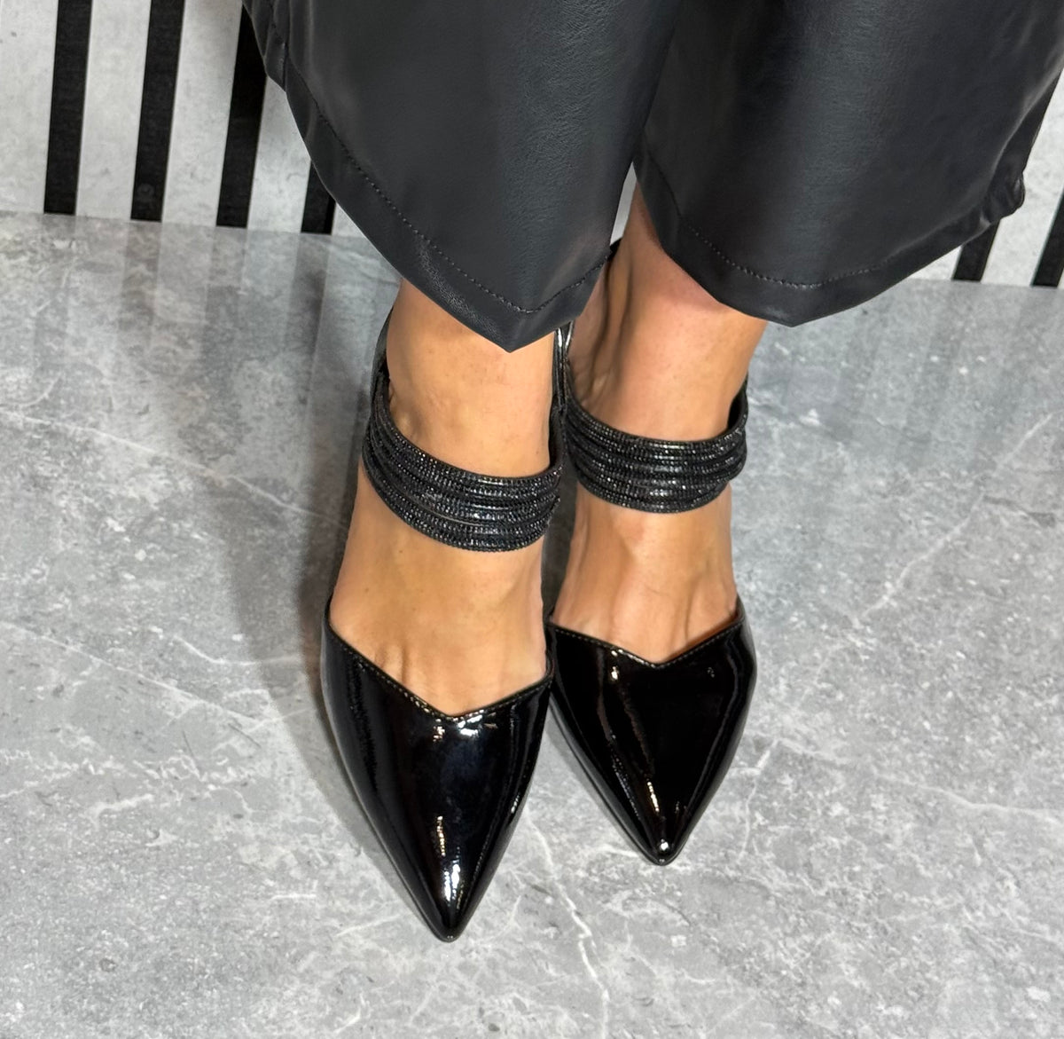 Kate Appleby - ‘Wishaw' Black Patent Bling Heel