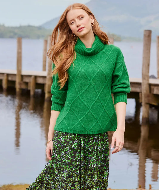 Joe Browns - Remarkable Roll Neck Diamond Knit Jumper