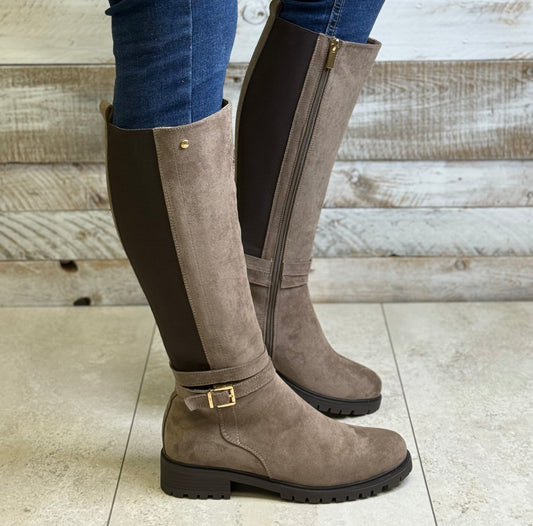 Patrizio Como - 'Catanzara' Taupe Gusset Long Boot
