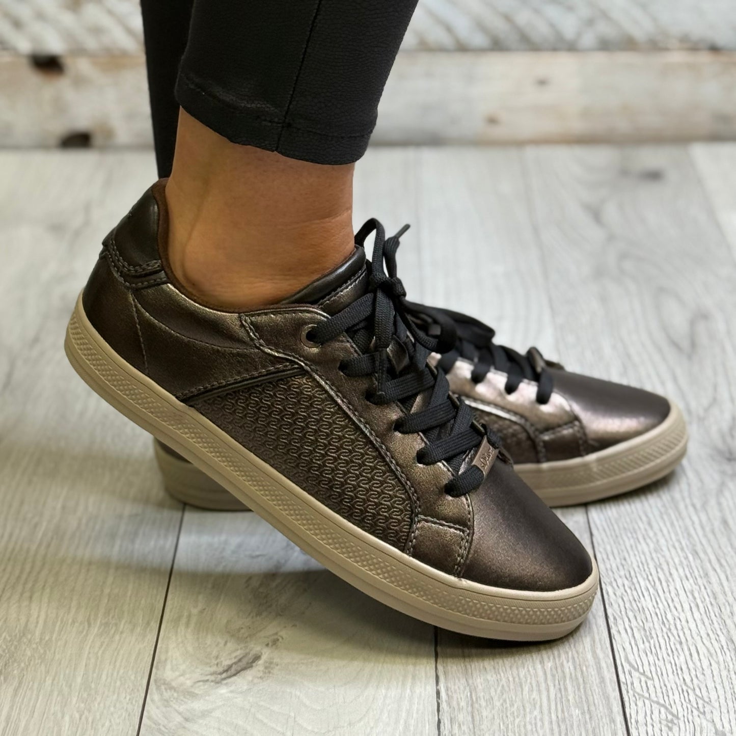 S Oliver - Bronze Metallic Trainer