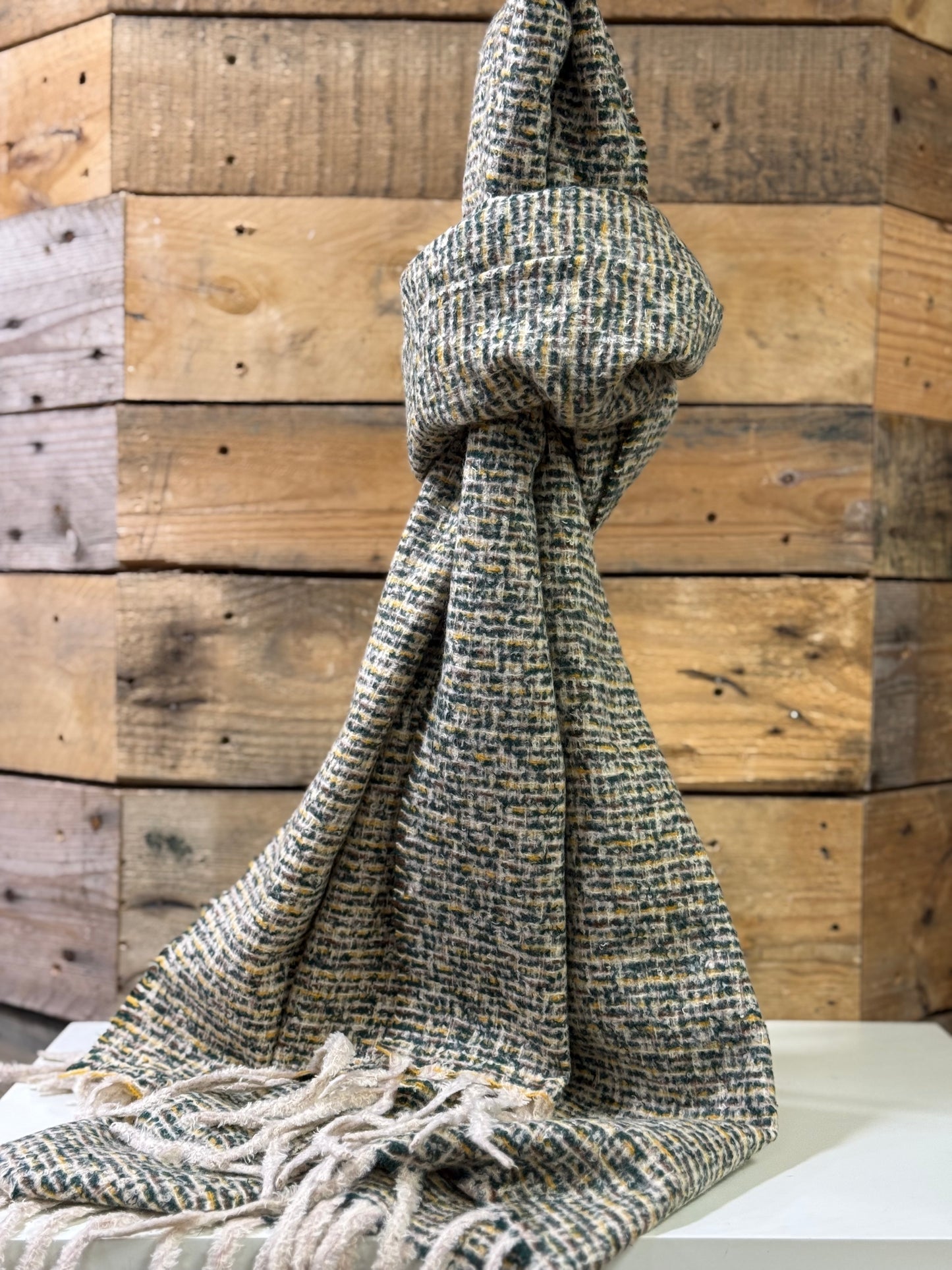 hannah k - Green/Daffodil Mix Scarf