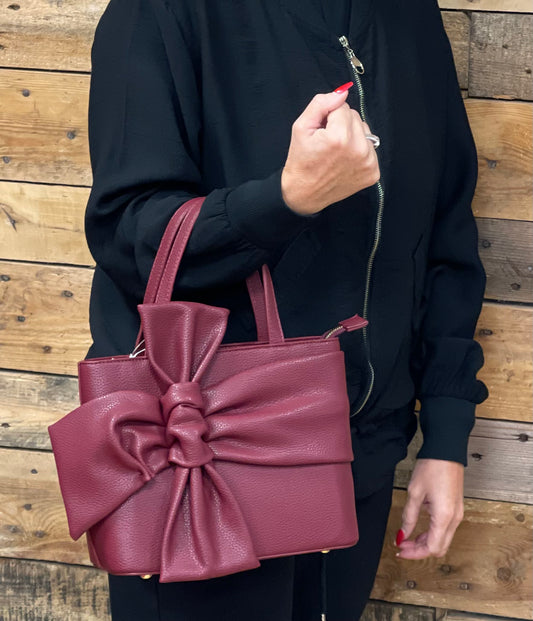 hannah k - Wine Bow Handbag