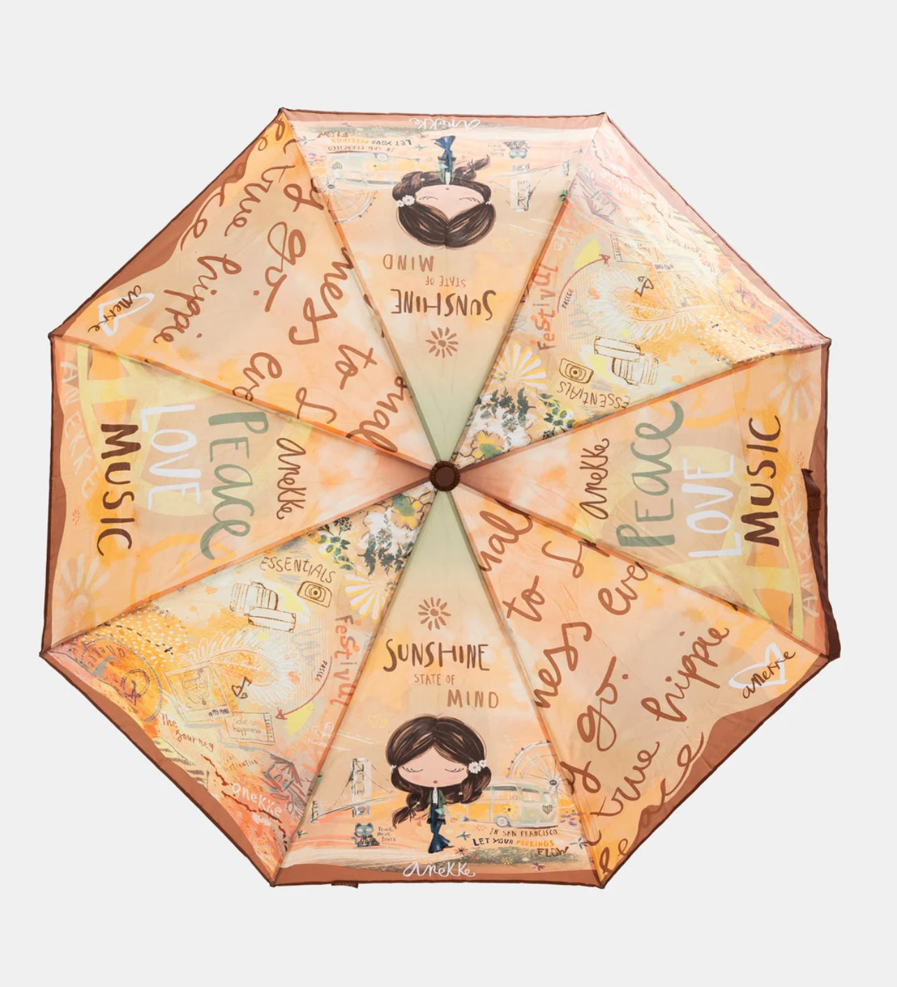 anekke - ‘Peace & Love’ Manual Umbrella.