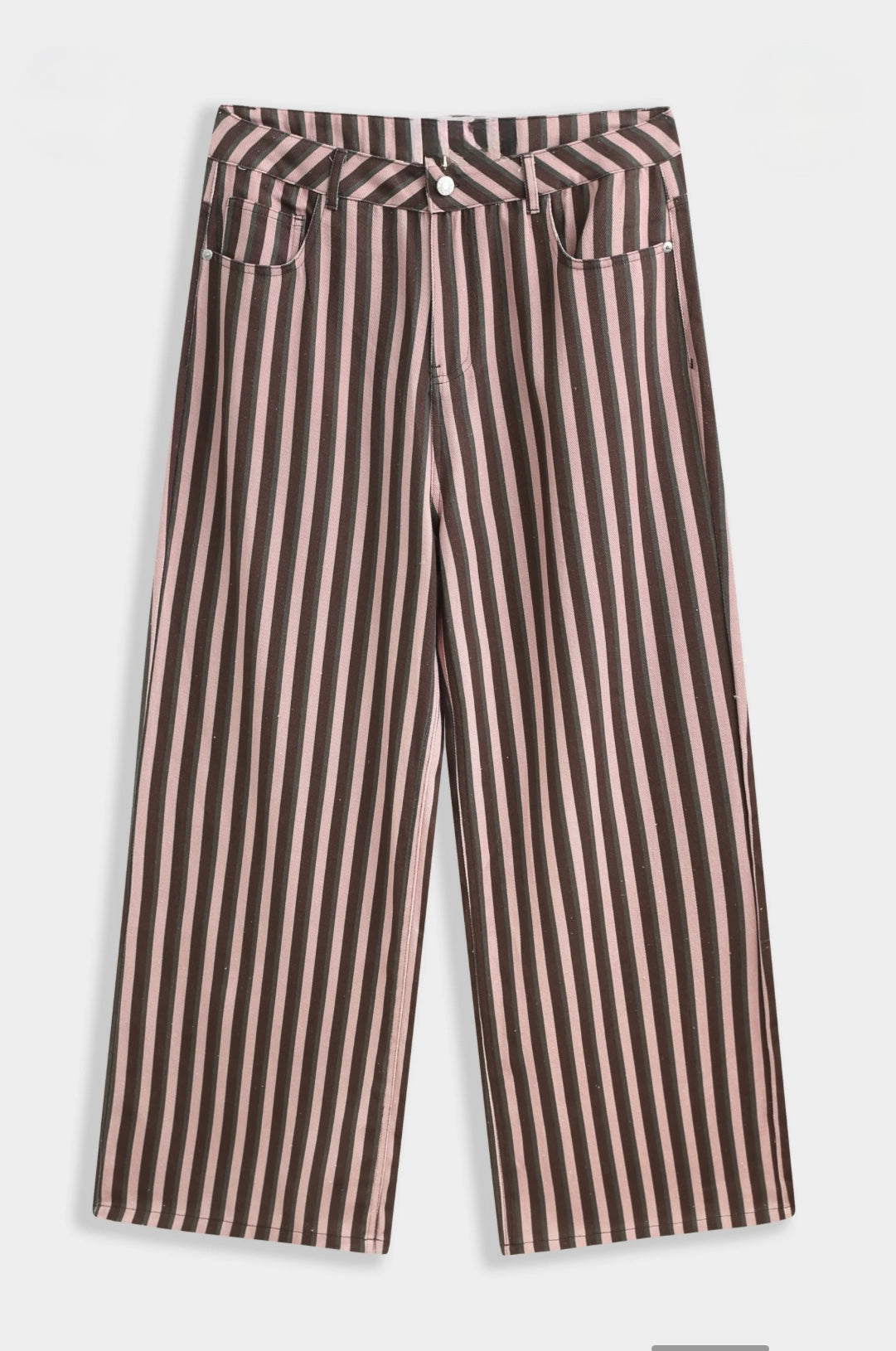 Pink/Brown Stripe Wide Leg Jean