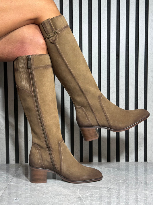 Tamaris - Camel Suede Long Boot