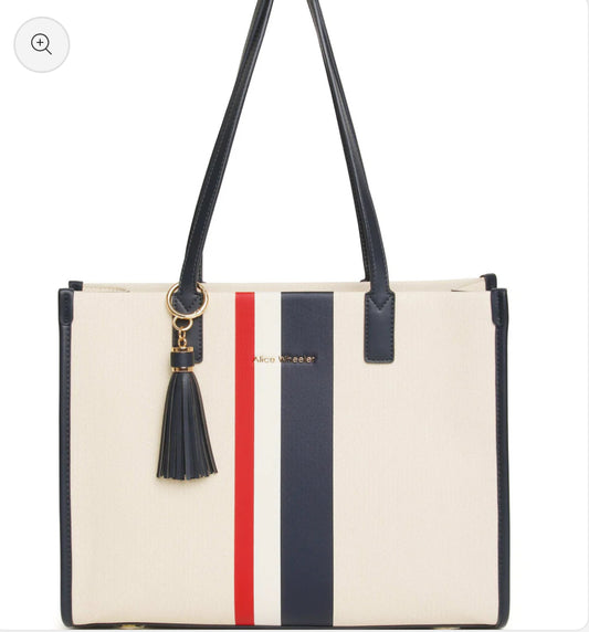 Alice Wheeler - Navy Stripe Amalfi Tote Bag