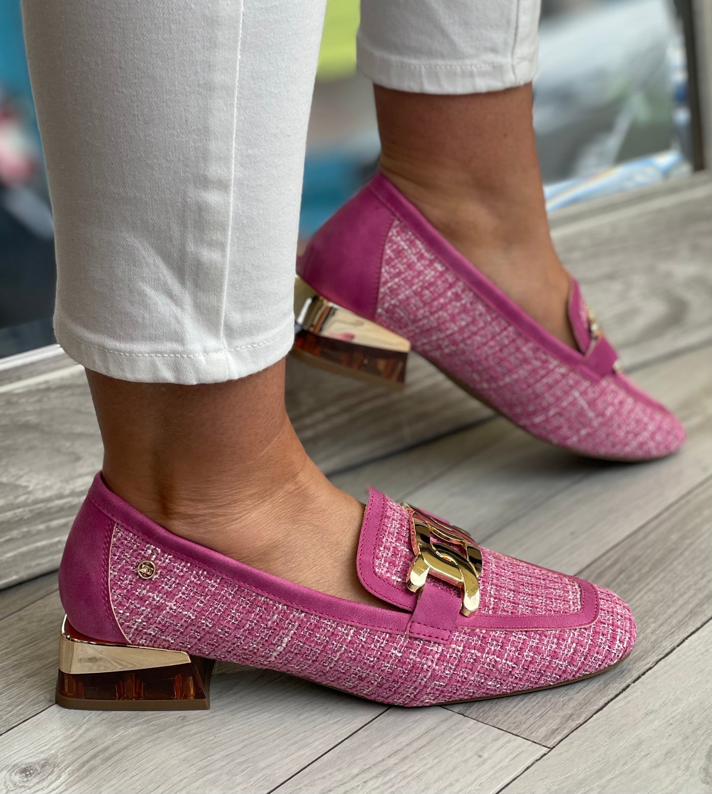 Zanni & Co - 'Laocai Pipe' Fuchsia Tweed Loafer