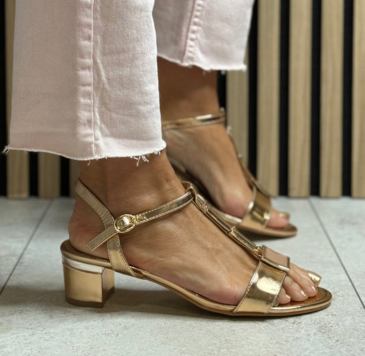 Lunar - 'Blaze' Rose Gold Sandal