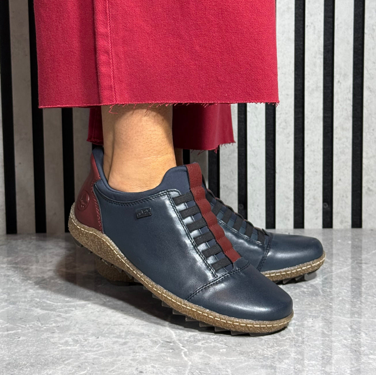 Rieker - Navy Leather 'TEX' Shoe