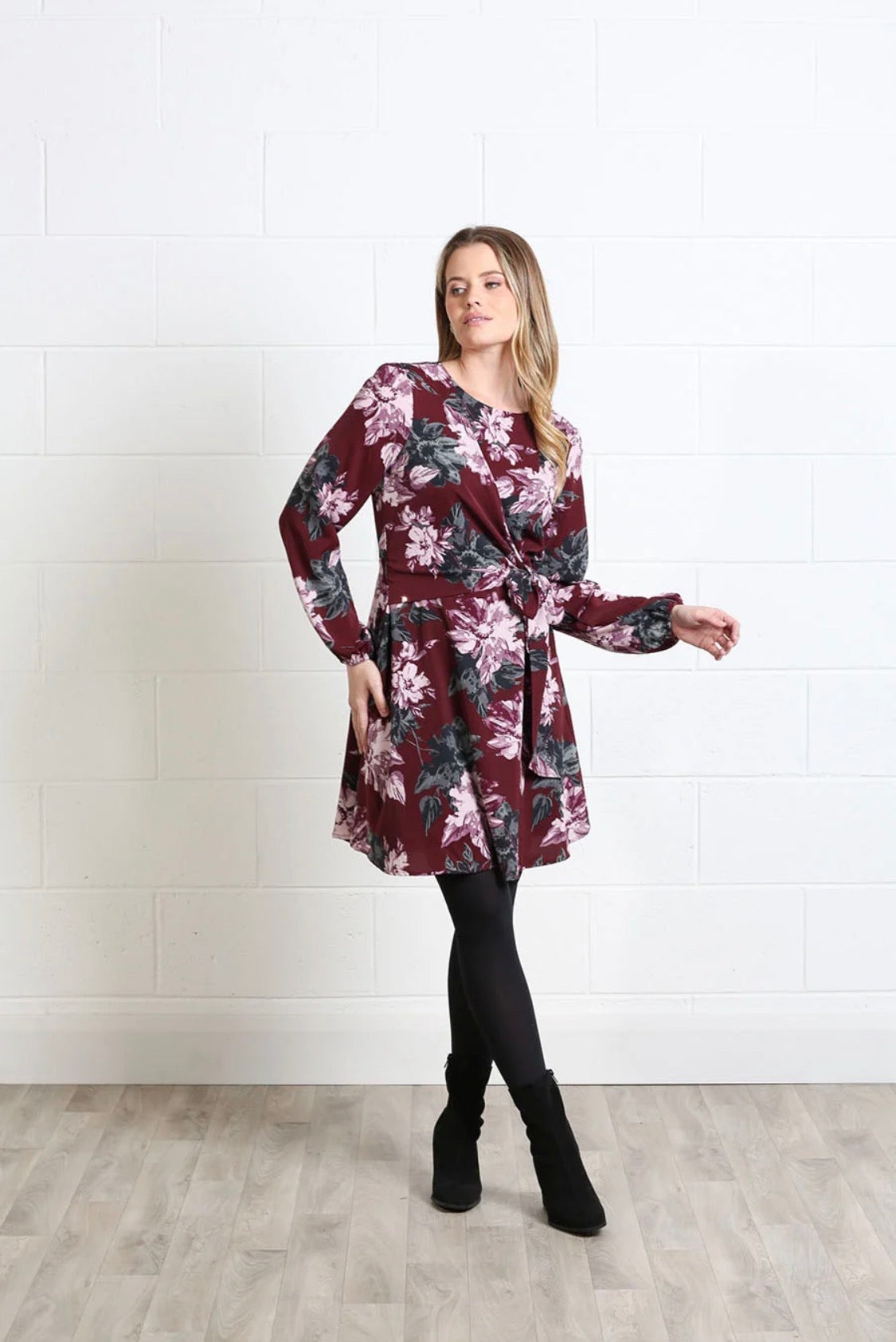 Rant & Rave - Grace Burgundy Floral Dress