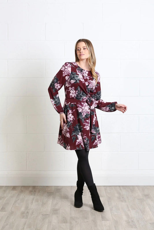 Rant & Rave - Grace Burgundy Floral Dress