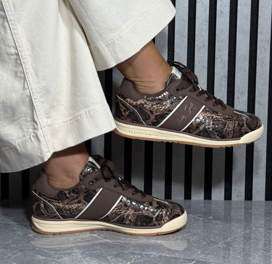 Teddy Smith - Brown Snake Print Trainer (121005)