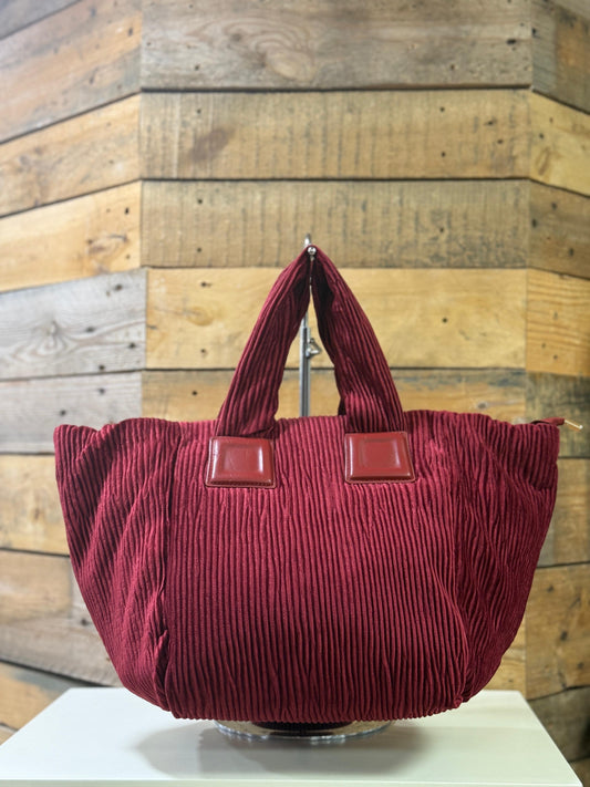 hannah k - 'Brianna' Wine Cord Medium Handbag