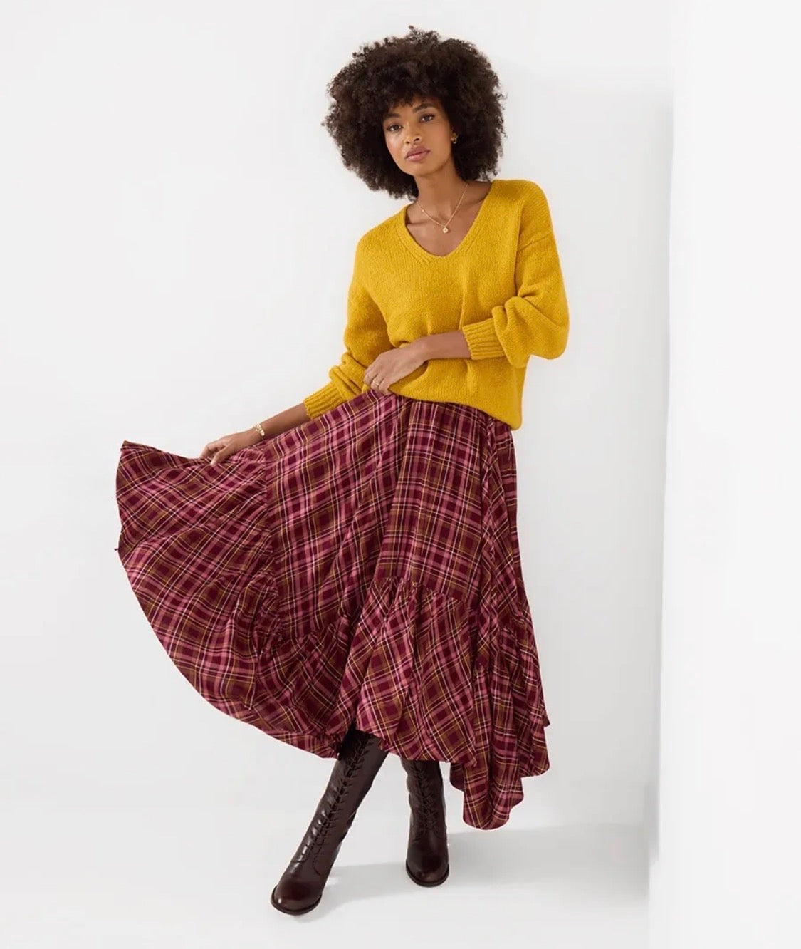Joe Browns -  Ochre Oh So Cosy V Neck Jumper