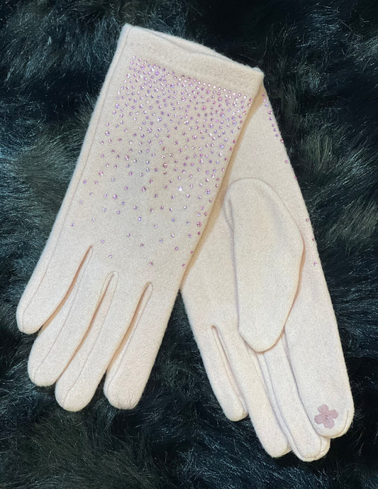 hannah k - Light Pink Diamante Glove.