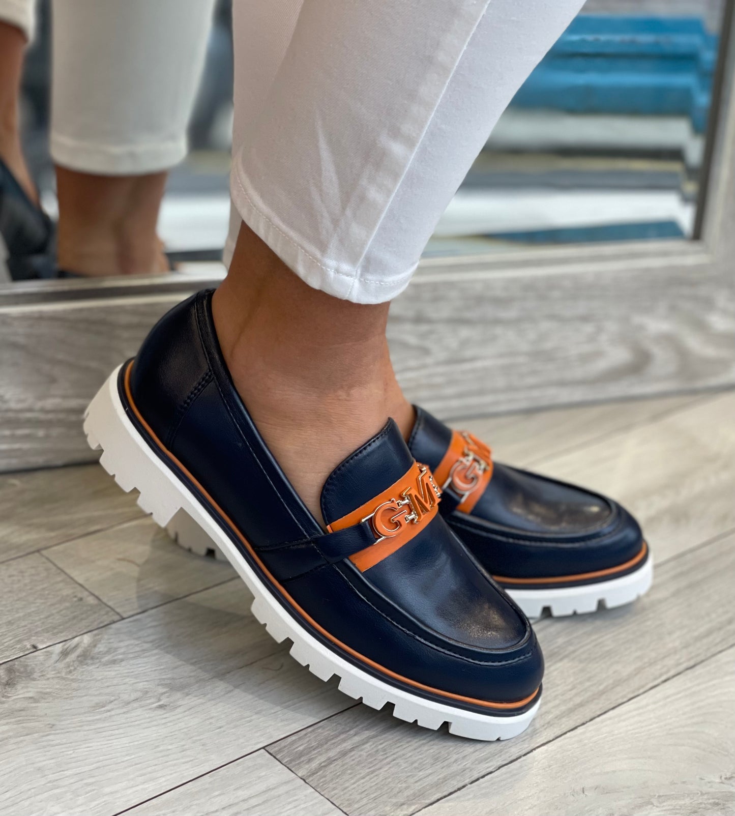 Marco Tozzi - Navy/Tan Loafer