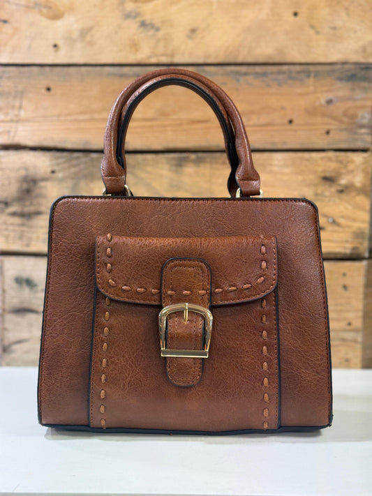 hannah k - 'Zara' Tan Buckle Handbag