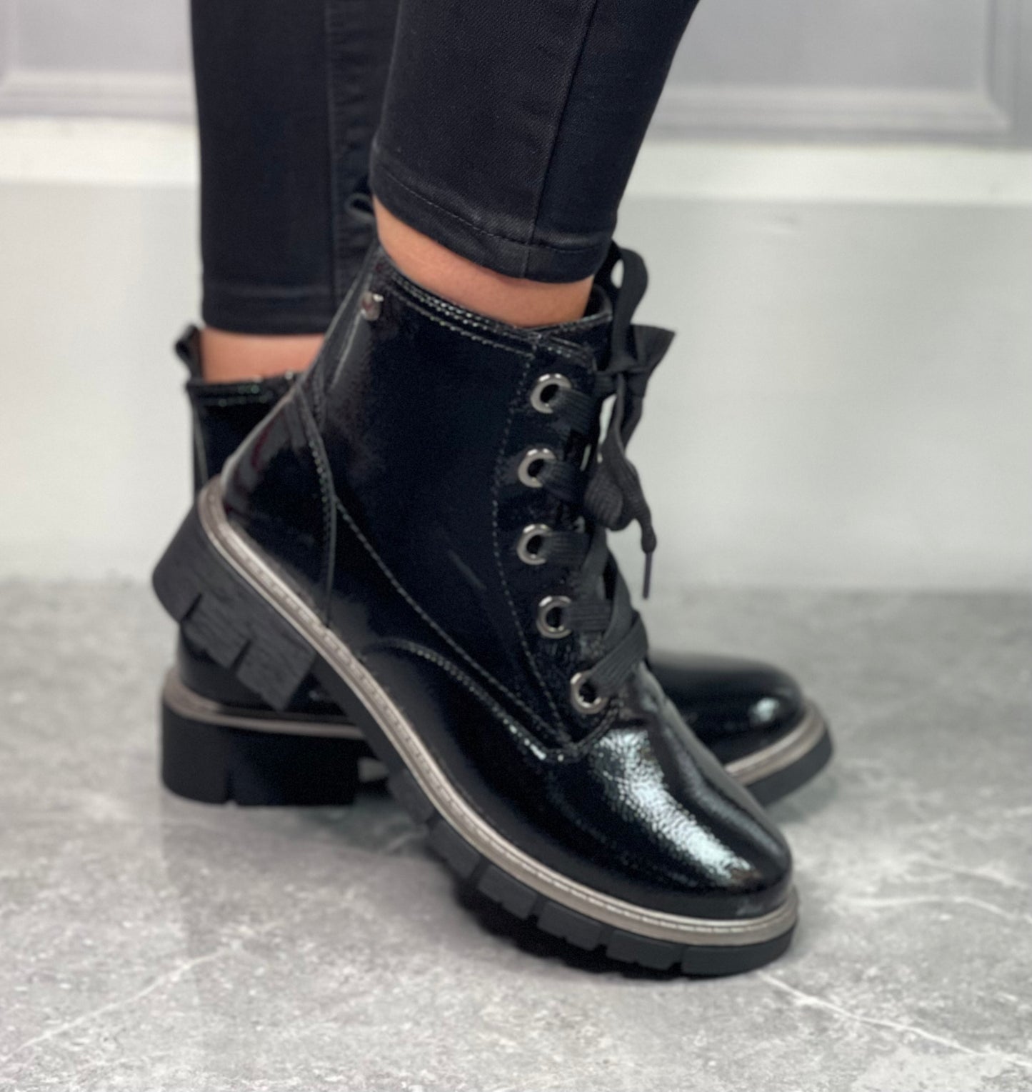 Lotus - 'Jojo' Black Patent Boot