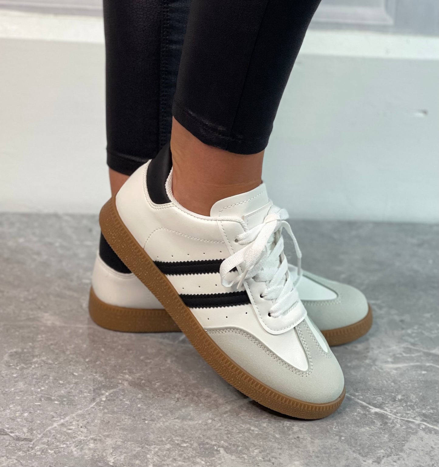 Hannah k - White Side Stripe Trainer