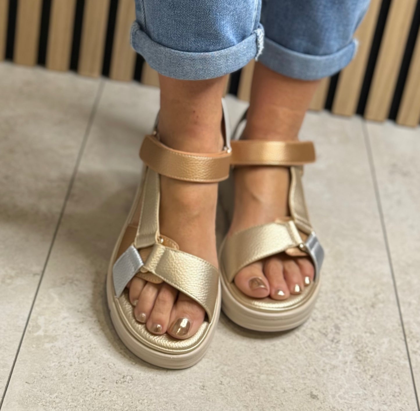 Xti - Metallic Combo Strap Sandal (145398)
