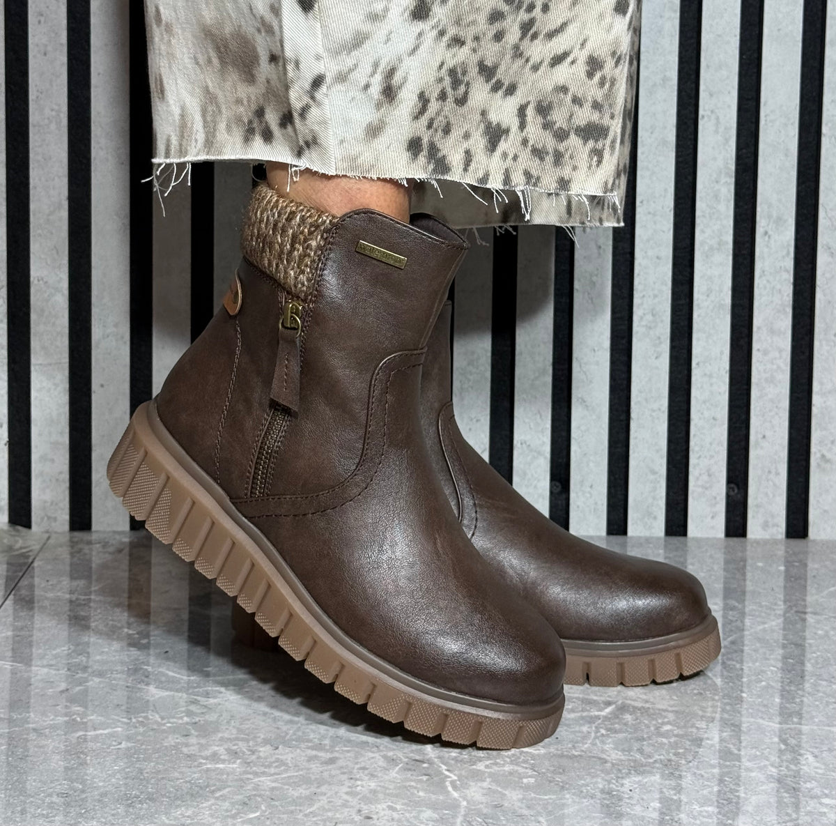 Lotus - 'Gwen' Brown Ankle Boot