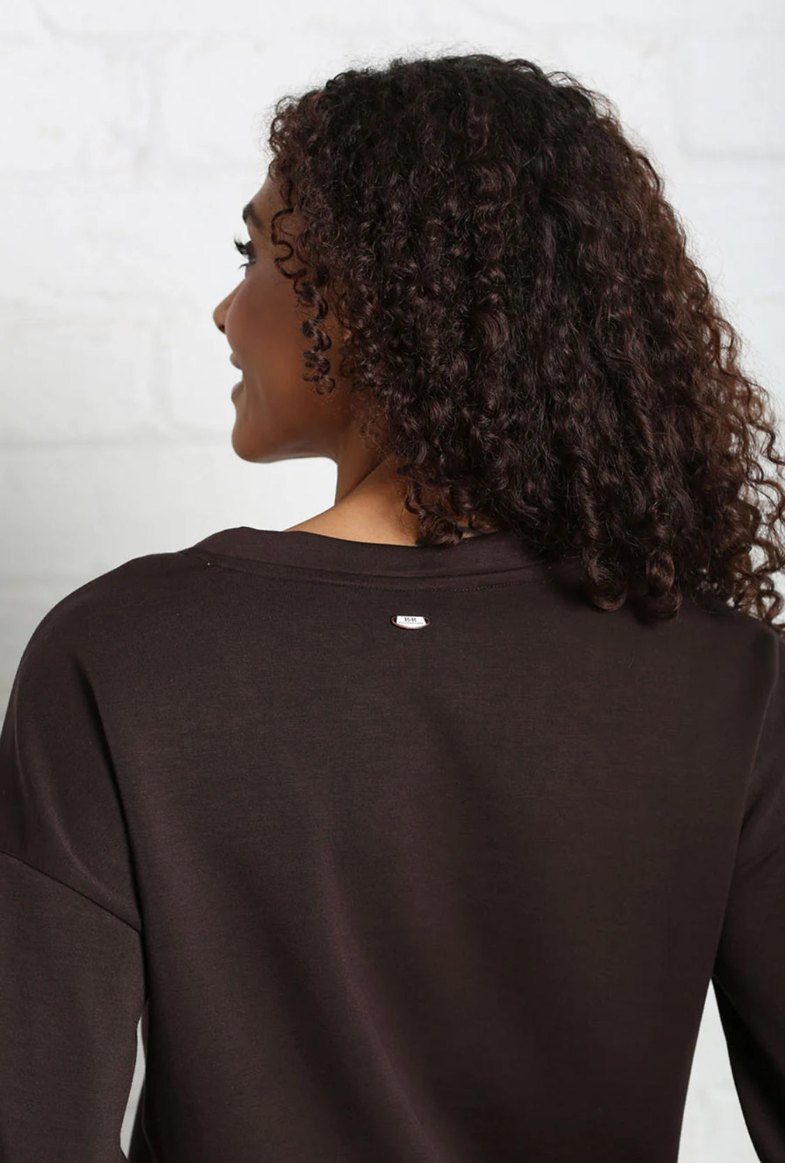 Rant & Rave - Elara Chocolate Brown  V Neck Sweater (Copy)