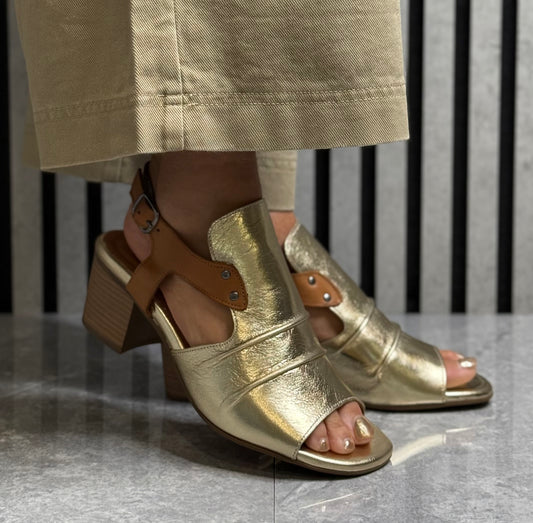 Modella - ‘Catherine' Gold Metallic Leather Sandal