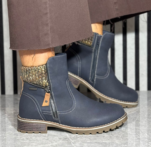 Lunar - 'Breeze' Navy Waterproof Ankle Boot