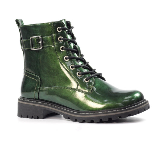 Lunar - 'Parlour' Green Patent Boot