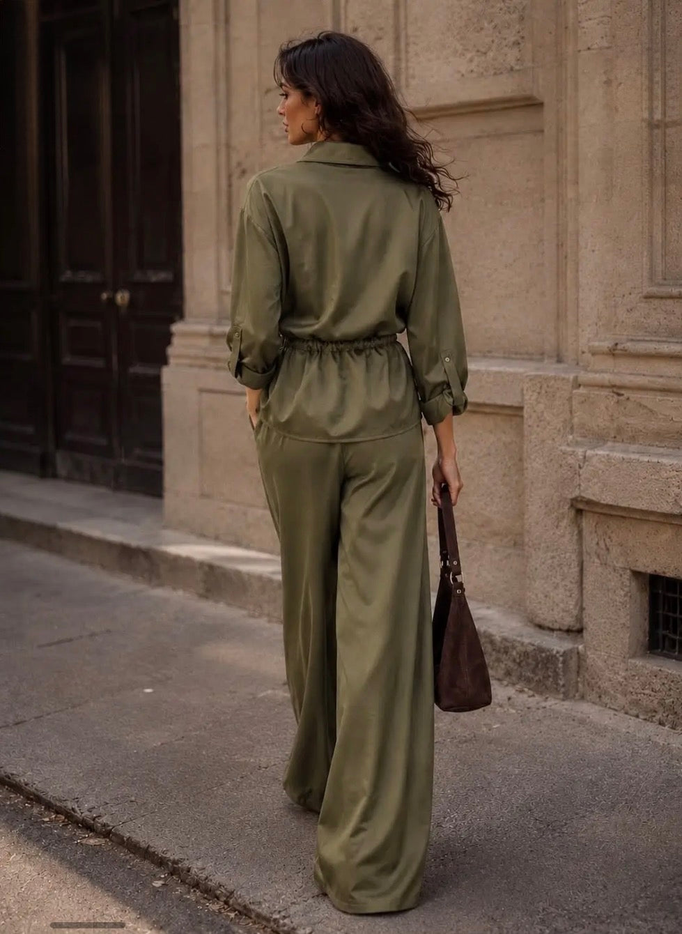 Khaki 2 Pc Trouser Suit