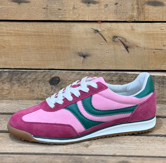 Redz - Pink/Green Leather Combo Trainer