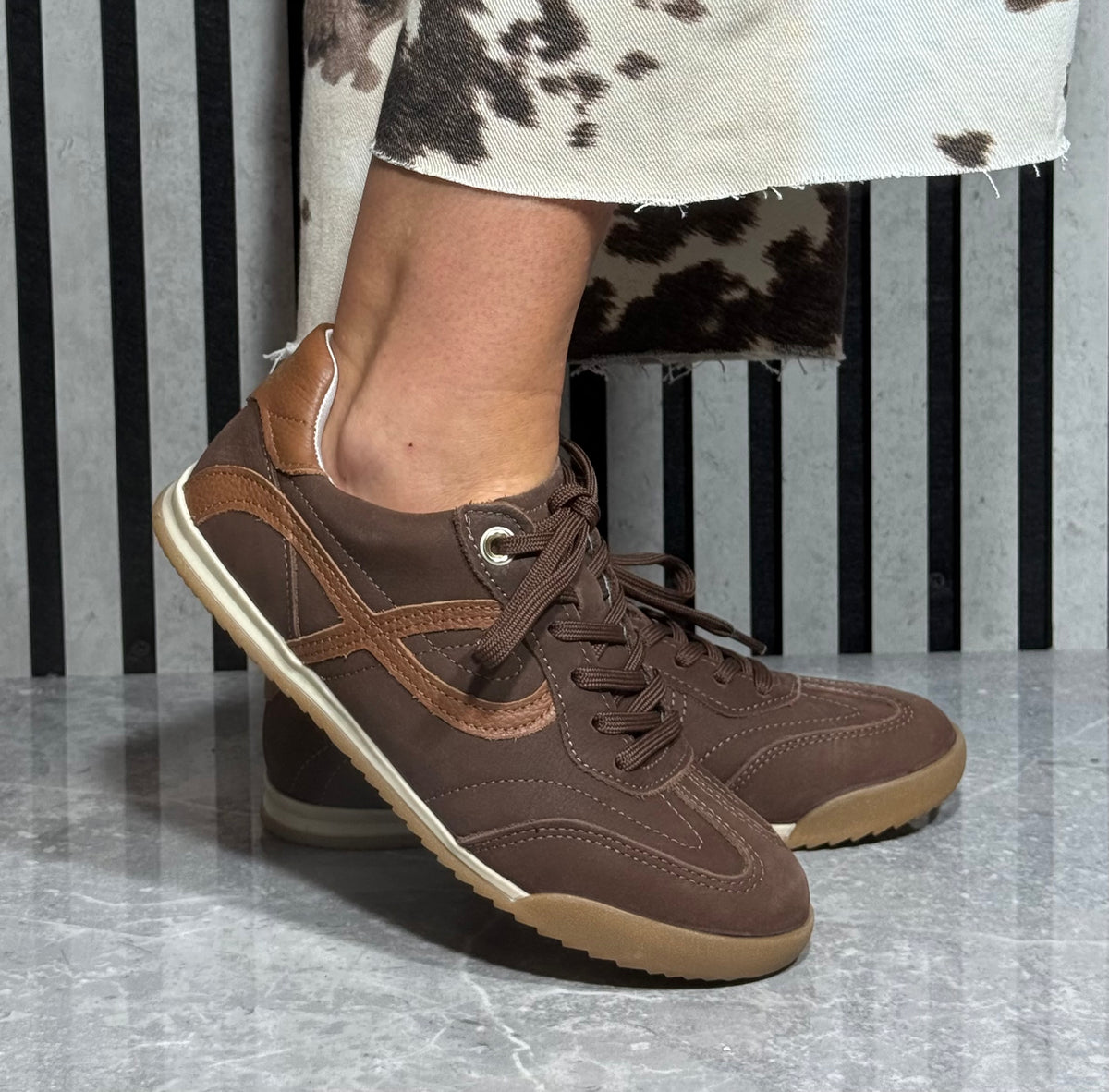 Pegada - Brown Detailed Suede Trainer