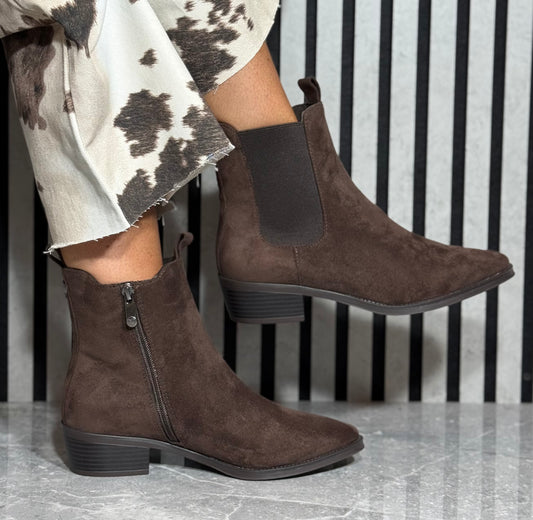 Marco Tozzi - Mocca Faux Suede Ankle Boot