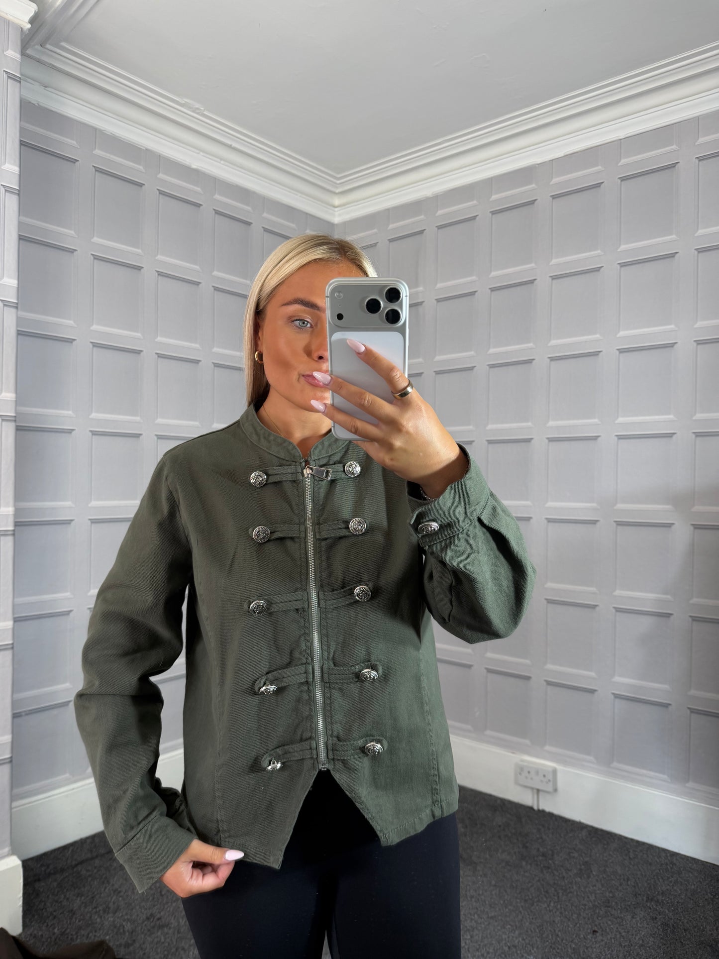 Khaki Military Style Jacket