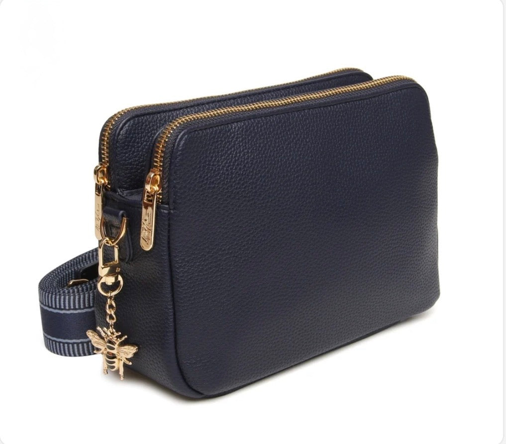 Alice Wheeler - Kensington Navy Double Zip Crossbody