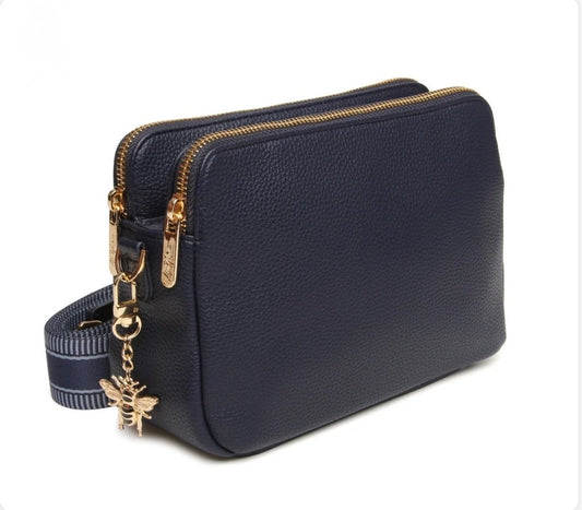 Alice Wheeler - Kensington Navy Double Zip Crossbody