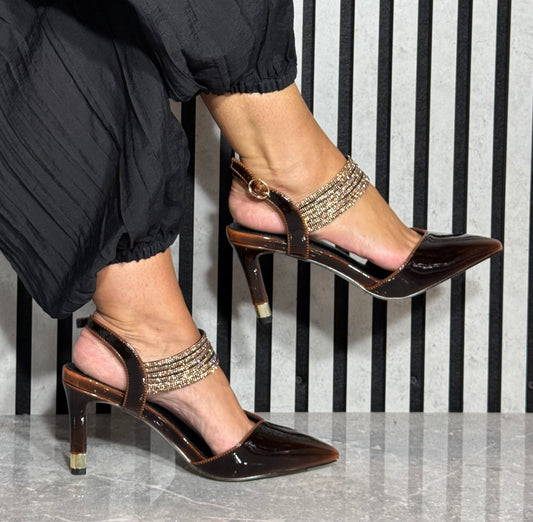 Kate Appleby - ‘Wishaw' Truffle Patent Bling Heel
