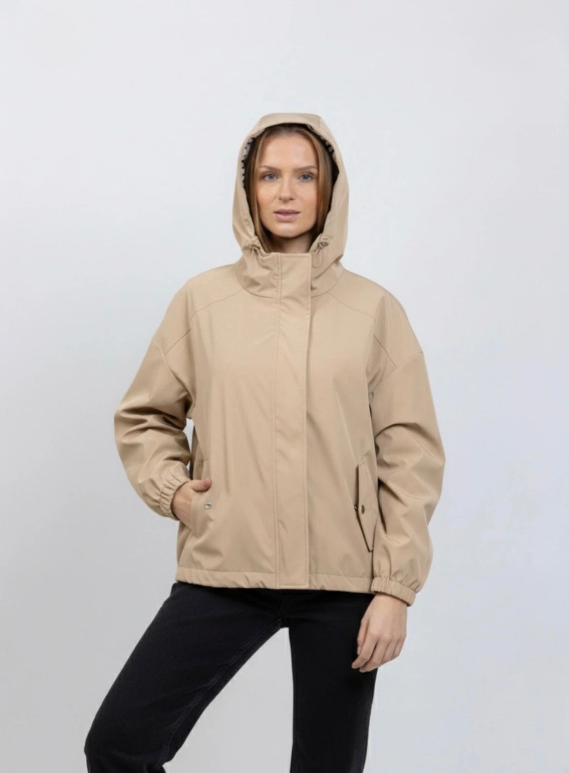 Beige Short Rain Jacket