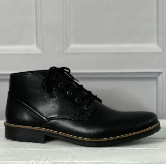 Rieker - Mens Leather Black Lace Boot