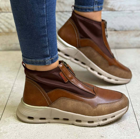OMG - 'Darica' Driftwood Front Zip Trainer Boot