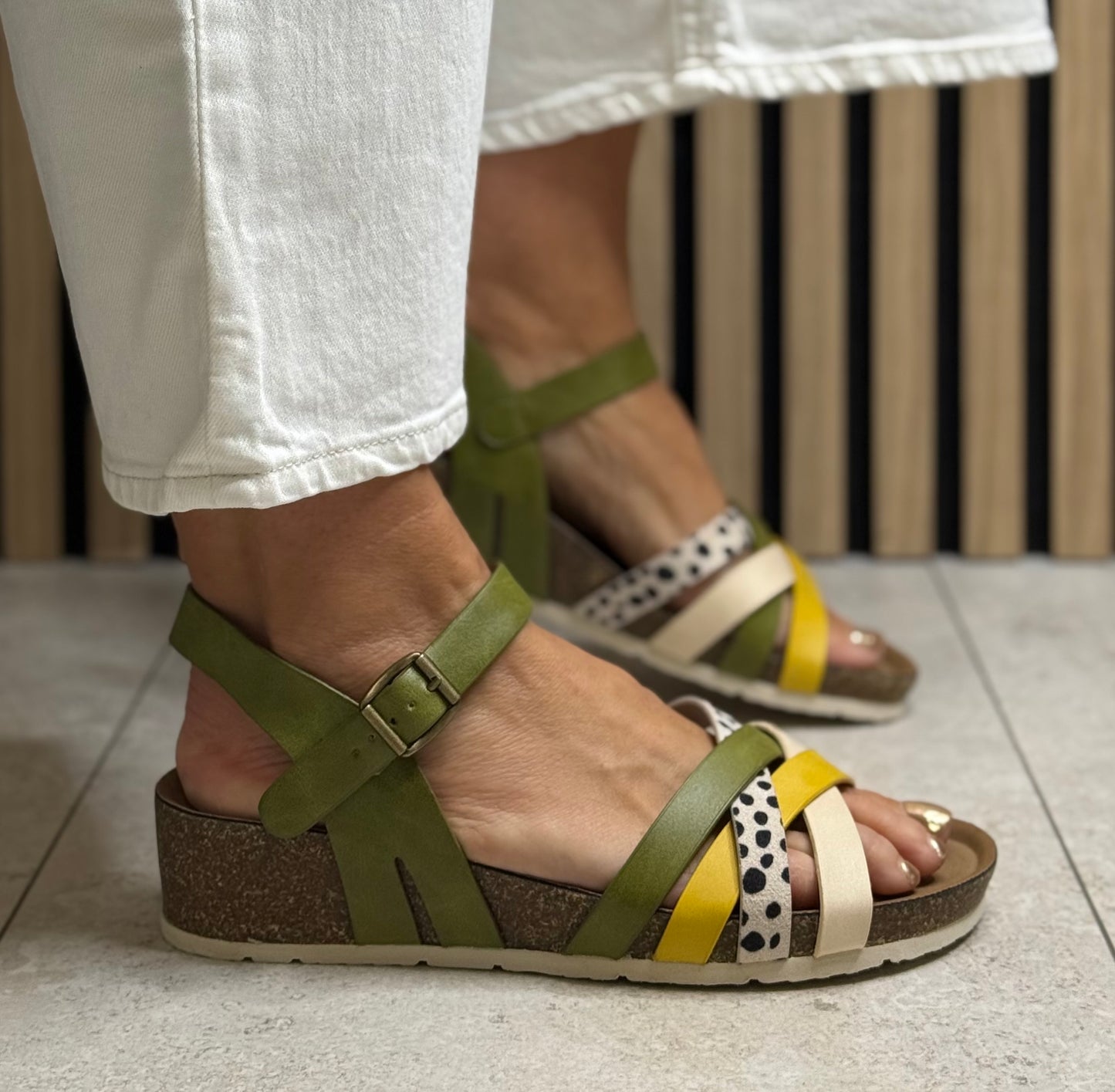 Lunar - 'Selina' Green Mix Sandal