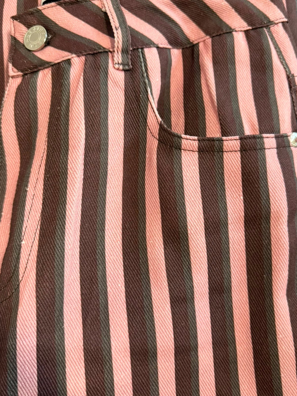 Pink/Brown Stripe Wide Leg Jean