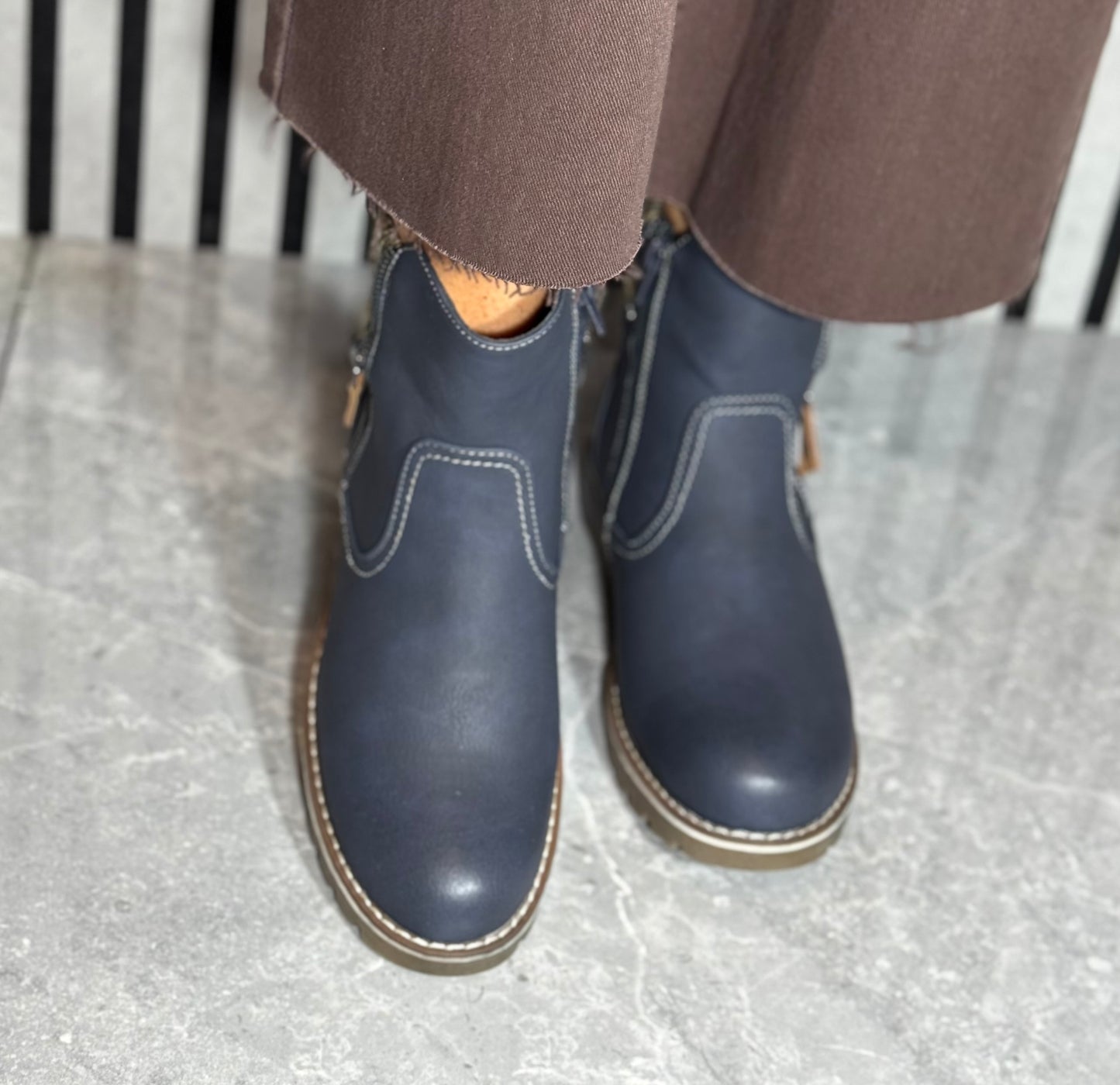 Lunar - 'Breeze' Navy Waterproof Ankle Boot
