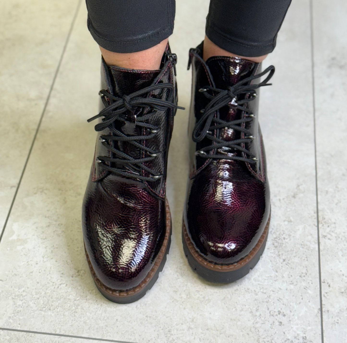 Rieker - Burgundy Patent Boot